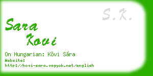 sara kovi business card