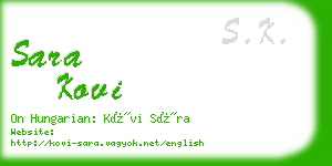 sara kovi business card